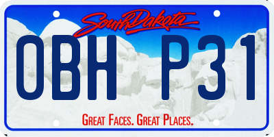 SD license plate 0BHP31