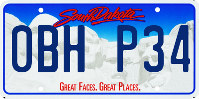 SD license plate 0BHP34