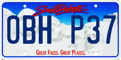SD license plate 0BHP37