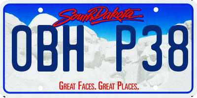 SD license plate 0BHP38