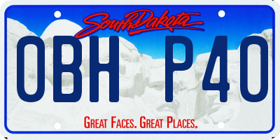 SD license plate 0BHP40
