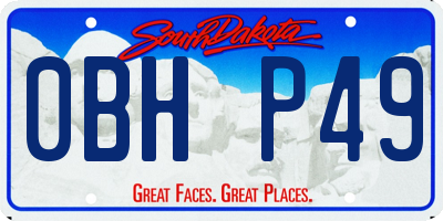 SD license plate 0BHP49