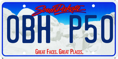 SD license plate 0BHP50