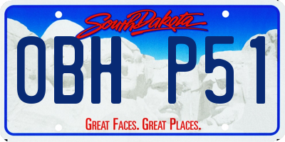 SD license plate 0BHP51