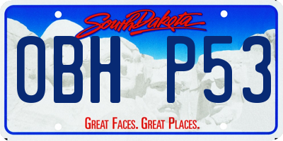 SD license plate 0BHP53