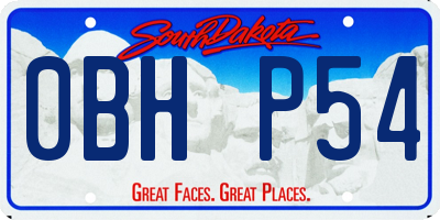 SD license plate 0BHP54