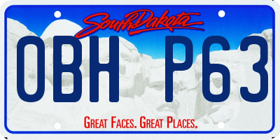 SD license plate 0BHP63