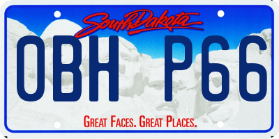 SD license plate 0BHP66