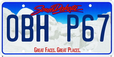 SD license plate 0BHP67