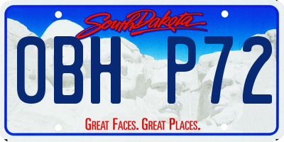 SD license plate 0BHP72