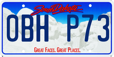SD license plate 0BHP73