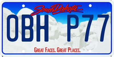 SD license plate 0BHP77