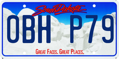 SD license plate 0BHP79