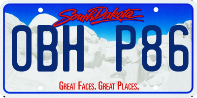 SD license plate 0BHP86