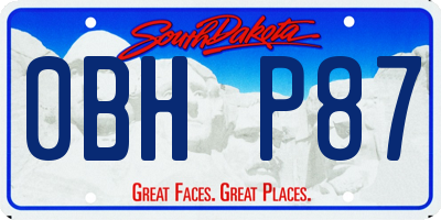 SD license plate 0BHP87