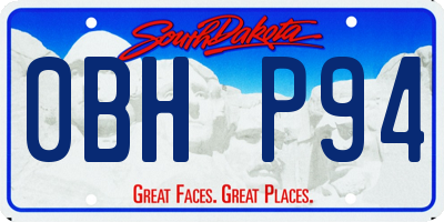 SD license plate 0BHP94