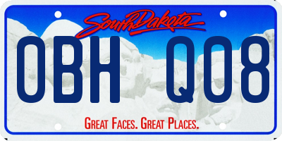 SD license plate 0BHQ08