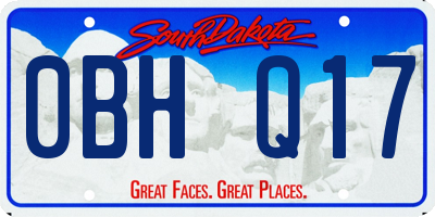 SD license plate 0BHQ17
