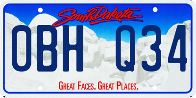 SD license plate 0BHQ34