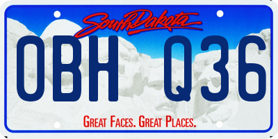 SD license plate 0BHQ36