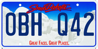 SD license plate 0BHQ42