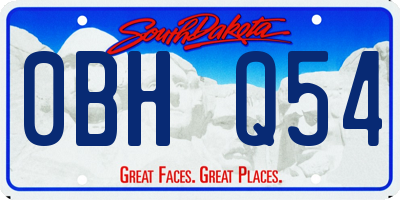 SD license plate 0BHQ54