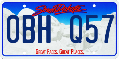 SD license plate 0BHQ57