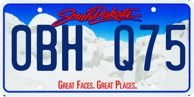 SD license plate 0BHQ75
