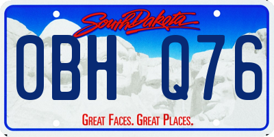 SD license plate 0BHQ76