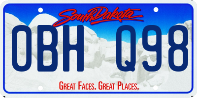 SD license plate 0BHQ98