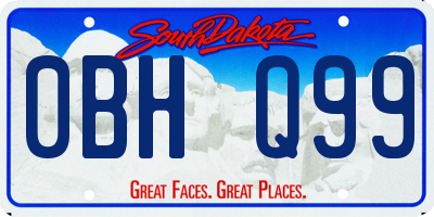 SD license plate 0BHQ99