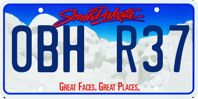 SD license plate 0BHR37