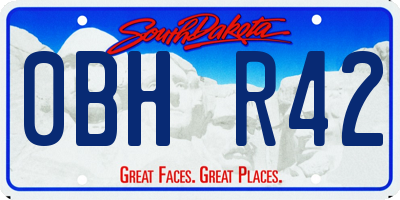 SD license plate 0BHR42