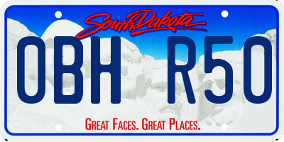 SD license plate 0BHR50