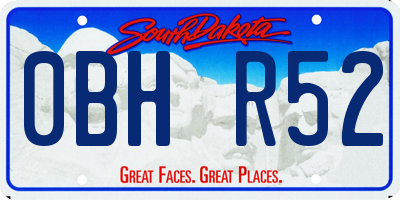 SD license plate 0BHR52