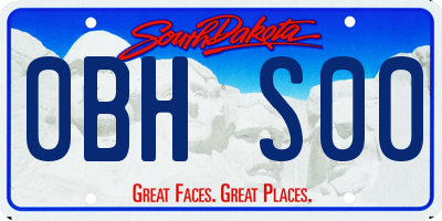 SD license plate 0BHS00