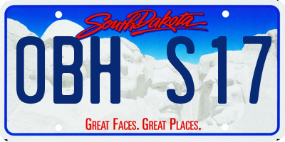SD license plate 0BHS17