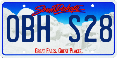 SD license plate 0BHS28