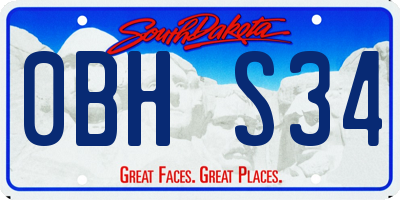 SD license plate 0BHS34