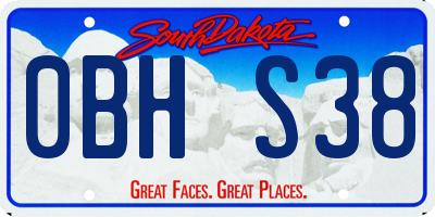 SD license plate 0BHS38