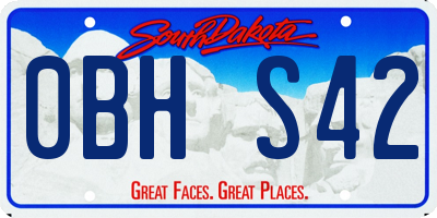 SD license plate 0BHS42
