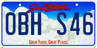 SD license plate 0BHS46