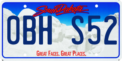 SD license plate 0BHS52