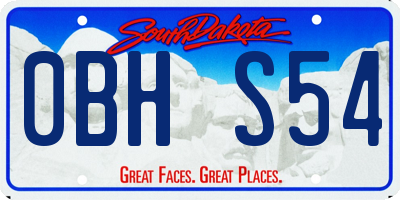 SD license plate 0BHS54