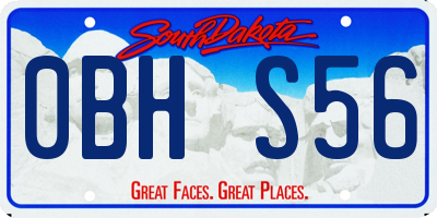SD license plate 0BHS56