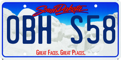 SD license plate 0BHS58