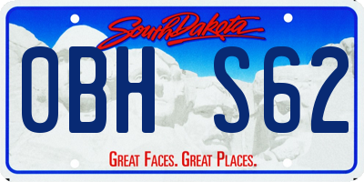 SD license plate 0BHS62