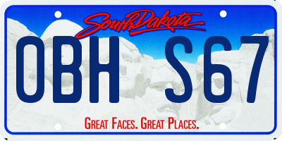 SD license plate 0BHS67