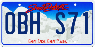 SD license plate 0BHS71