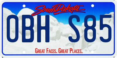 SD license plate 0BHS85